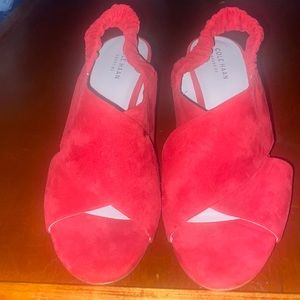 COLE HAAN Suede Red , size 8 sandals